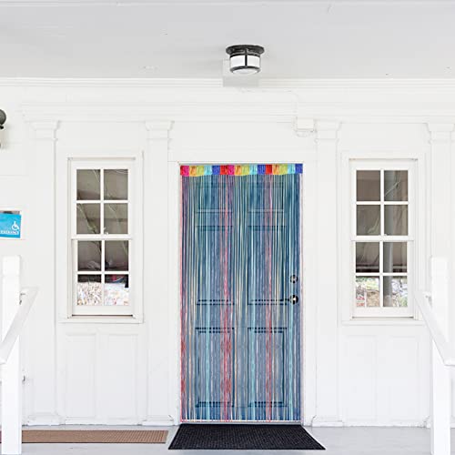 String Curtain Panel, Glitter Door Wall Window Doorways Panel Fly Screen Fringe Room Divider Blinds, Decorative Tassel Ribbon Strip Silver Screen for Living room, Bedroom, Party Events (Multi-color) - Image 6