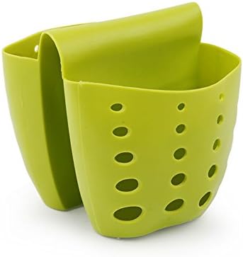 Tlovudori Silicone Sponge Holder Kitchen Bath Sink Double Side Hanging Storage Basket (LB41-Green)