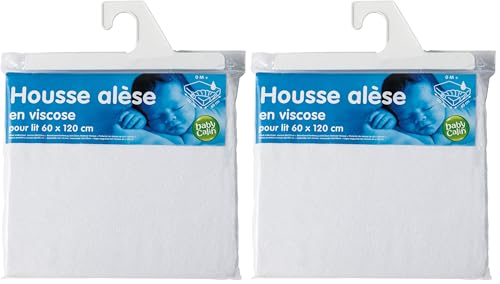 Housse alèse en Viscose 60x120 cm babyCalin en lot de 2 pour lit bébé