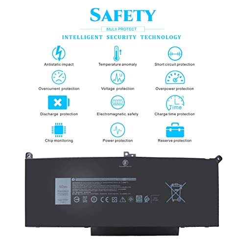 F3Ygt 7480 7490 Dm3Wc Laptop Battery For Dell Latitude 12 7000 13 7000 14 7000 Series 7390 7280 7290 7380 E7280 E7290 E7480 E7490 P73G P73G002 P29S002 Odm3Wc Dm6Wc 2X39G Kg7Vf 451-Bbye 453-Bbcf F3Ygt #TOP7
