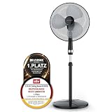 Brandson - Standventilator mobiler Lüfter - Standfuß höhenverstellbar - Ventilator mit hohem...