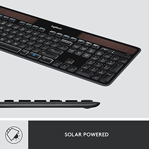 Logitech K750 Wireless Solar Keyboard For Windows, 2.4Ghz Wireless With Usb Unifying Receiver, Ultra-Thin, Compatible With Pc, Laptop - Black #TOP2