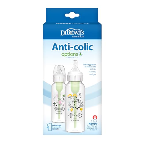 Dr. Brown's Anti-Colic Options+ Narrow Baby Bottle, Goat & Squirrel, 2-Pack - image 6
