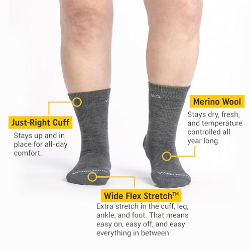Wide Open Cushioned Women's Crew Socks - Merino Socks for Women, Everyday Basic Wide Socks, Crew Socks for Wide Feet2