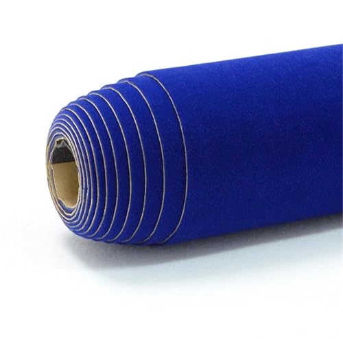 Tissu velours floqué autocollant bleu 45cm pour ciel de toit voiture anti-plis