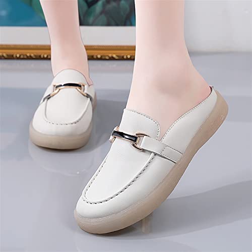 Zapatos individuales para mujer estilo plano con punta redonda color negro 6