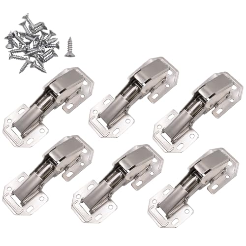 Noviatrix 6 Piezas Bisagras Puertas Cocina, Bisagras sin Perforación de 90 Grados Bisagras Armario Giratorio Adecuado Para Muebles de Puerta de Madera Para Armarios