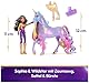Unicorn Academy Set - Sophia und Einhorn Wildstar mit echter Mähne und Schweif sowie Bürste, ca. 12 cm große Originalfiguren zur beliebten Netflix Serie, für Kinder ab 4 Jahren
