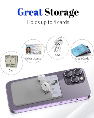 Image of Silicone Card Holder for Phone Case, Stick On Wallet for iPhone