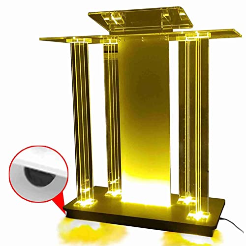 Yofsza Podium Stand Portable, Acrylic Podium, Rolling Table,Pulpits For Churches, Acrylic Podiums For Church, Lectern For Conference Room Church Company Wedding Transparent #TOP3