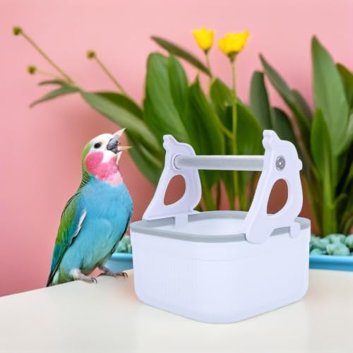 Soporte de plástico blanco para loros, percha estable de mesa 18.5x16x16cm 6