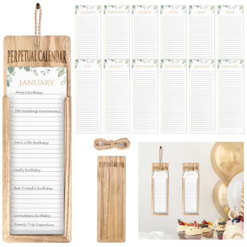 Calendario de madera para pared que organiza los cumpleaños familiares en tu salón o cocina