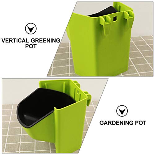 Yardwe Indoor Hanging Planters 2Pcs Plastic Vertical Wall Planter Stackable Removable Wall Planter Pot Wall Mounted Planters For Railing Fence Garden Outdoor Planters #TOP6