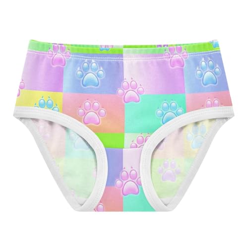 Cute Animal Paw Print Rainbow Toddler Underwear Custom 2t Cotton Little Girl Panties Print Briefs Kids Undies - Main Image