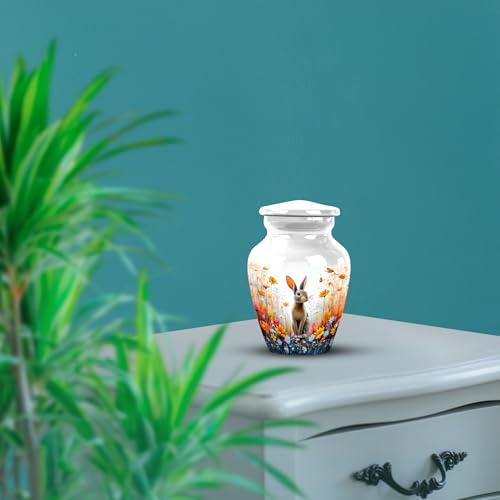 Image of Rabbit Urn Cremation Urn Human Ash 3 Inch 4 Qty | Decorative Urns for Male & Female Ashes Keepsakes Urns for Ashes