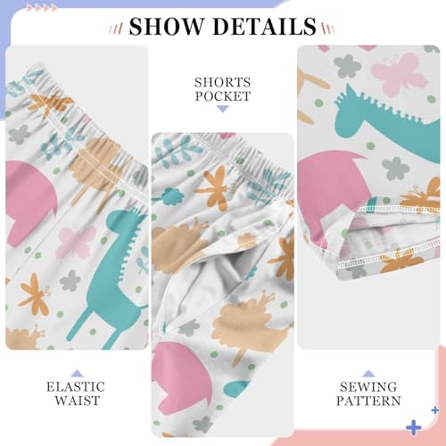 ZZXXB Cartoon Elephant Poodle Boys Long Pants Soft Trousers Elastic Waist Kids Lounge Bottoms with Pockets S-XL4