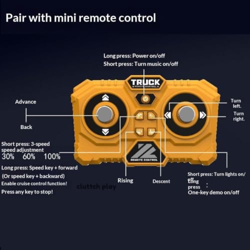 Image of RC JCB Construction Vehicle with Realistic Digging Arm Lights & Sound 360 Rotating Engineering Truck, Rechargeable RC Digger Toy Gift for Boys (JCB Metal RC)