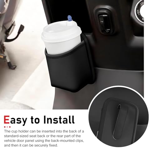 Portavasos Colgante para Puerta de Auto, Clip Grande, Negro miniatura 7