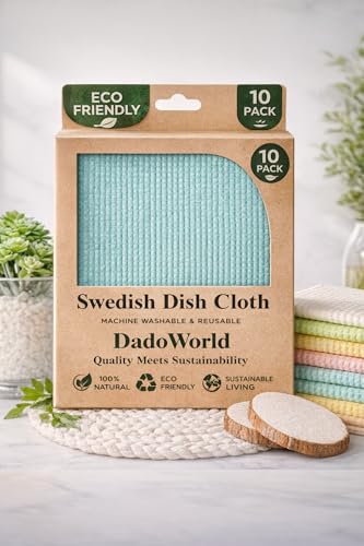 Swedish Dish Cloths 10 Pack – Super Absorbent Reusable Cleaning