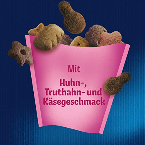 Felix KnabberMix Picnic Party Katzensnack, Knusper-Leckerlie mit 3 Geschmacksrichtungen, 8er Pack (8 x 60g)