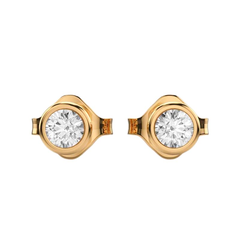 Clous d'oreilles anti-allergie en argent sterling et pierre légère 0,47g