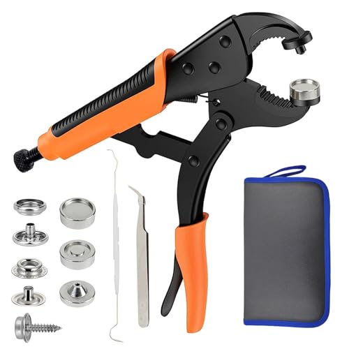 gxwcyi 15mm Druckknopf-Set Mit Zange, Edelstahl, Orange, Flach, Reparatur & Anpassung von Kleidung, Taschen & Schuhen