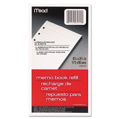 Meadwestvaco 46534 80 Count 3-3/4 X 6-3/4 Memo Book Refill by Mead