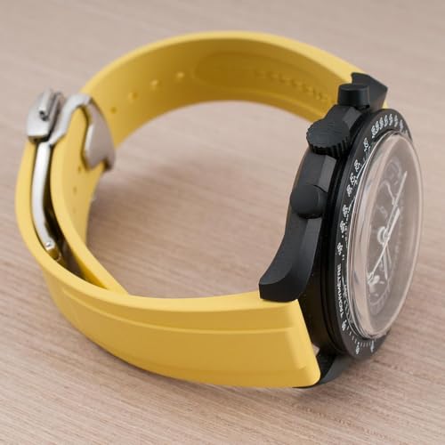 Image of StrapHabit Quick Release Deployant Rubber Watch Strap For Large and Small Wrists - Women and Men - Band FKM Deployment 19mm, 20mm, 21mm, 22mm