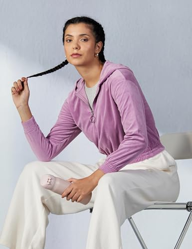 Image of Max Women Polyester Textured Hooded Sweatshirt