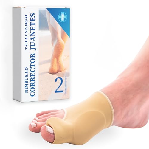 NIMBUS Pack 2 Uds Corrector de Juanetes - Corrector Juanetes Mujer - Juanetes Corrector Nocturno y Dia - Corrector Hallux Valgus - Talla Universal
