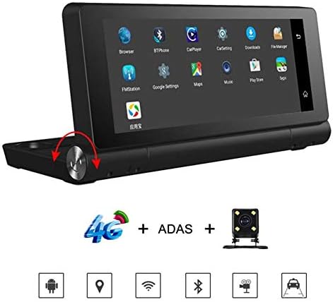 MrRong Dash Cam Full HD 1080P Car GPS Navigation Dual Lens HD Night Vision Reversing Image ADAS Remote Control 4G Car DVR Bluetooth Handsfree