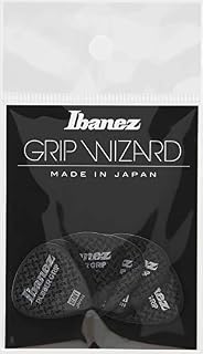 Ibanez PPA16MRGBK Grip Wizard Series, Rubber Grip Picks 6 Pack 0.8mm - Black