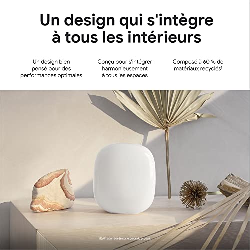 Nest Wifi Pro – Wi-Fi 6E – Système Wi-Fi fiable pour la maison avec un débit rapide et dans chaque pièce – Routeur pour réseau maillé – Neige