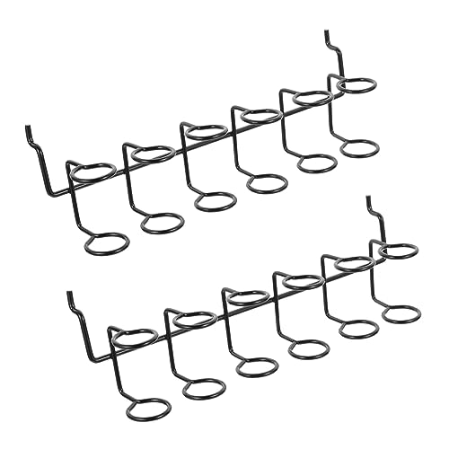 QUMIIRITY Pegboard Wall Organizer 2pcs Screwdriver Holders Utility Hooks Garage Accessory Black