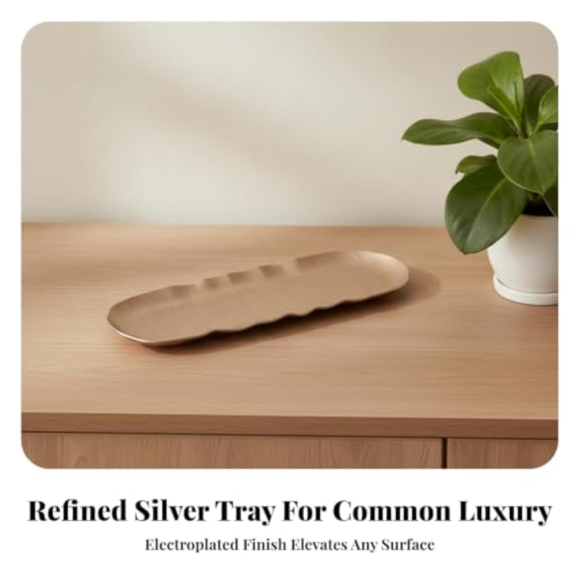 Lightweight Textured Aluminum Catchall Tray, Rose Gold