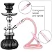 2 Pack Hookah Hose Washable 39'' Shisha Hose Acrylic Handle Leather Wrapped Pipe For Small Hookah Set (Pink)