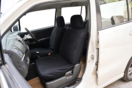 Image of Cotton Car Seat Cover for Hyundai Aura (5 Seater)(All Detachable Headrest) (Black)