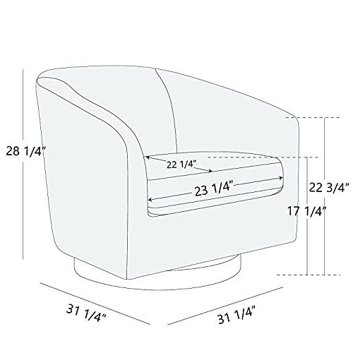 Chita Swivel Accent Chair Armchair, Round Barrel Chairs In Performance Fabric For Living Room Bedroom, Ivory #TOP7