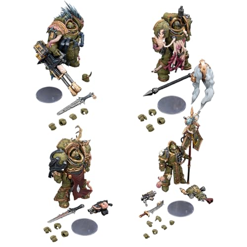 Image of JOYTOY Death Guard 1 /18 Action Figure Warhammer 40K - Death Guard Deathshroud Terminator (1 /2 /3) & Plague Marine Icon Bearer 4PCS Collectible Model Birhtday Gifts 15Age+
