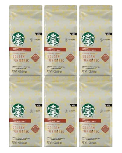 Starbucks Medium Roast Ground Coffee with Golden Turmeric — 6 bags (9 oz. each)