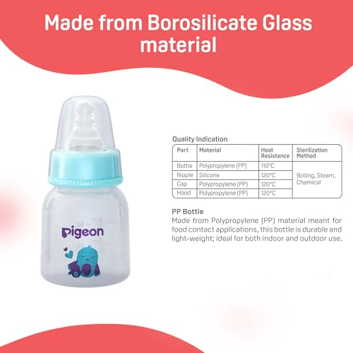 Image of Pigeon Peristaltic 50 ml Natural Feeding Bottle for New Born Babies (Blue, Birds) | BPA Free Feeding Bottle | Milk Bottle for New Born | Baby Bottles for Milk | Bottle for Baby