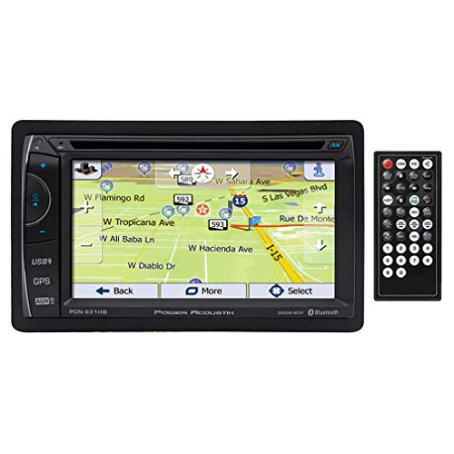 Receptor de navegación Power Acoustik PDN-621HB con Bluetooth, DVD y pantalla doble DIN de 6,2"