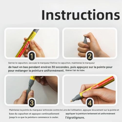 ComfyHarbor Stylo de retouche compatible avec iPhone 17 Pro Max – Réparation de rayures pour bords écaillés | Disponible en noir/blanc/argenté/orange, design portable (orange) – vue 3