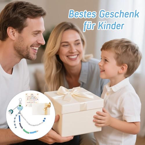 HEEYA Rechenkette 1. klasse Junge Blau Rechenkette Einschulung Geschenk Mathe Lernen Rechnen Schultüte Füllung Schulanfang Schulkind Schuleinführung Glücksbringer