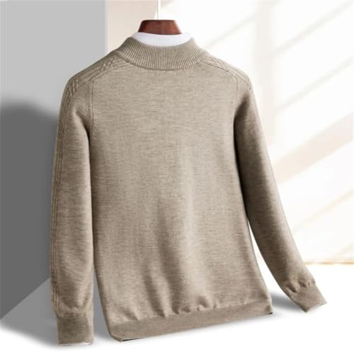 Men’S Long Sleeve Solid Color Sweater Cold Proof Warm Keeping Casual Knitwear3