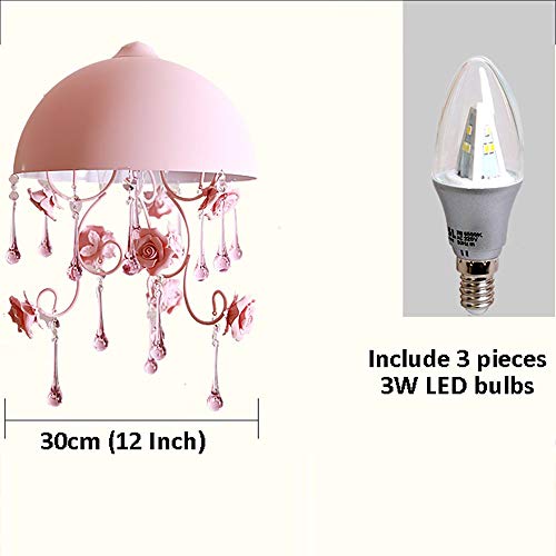 Chandelier rose en céramique pour chambre de princesse