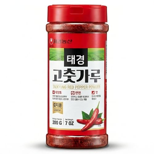 Blue Nile Foods Taekyung Red Pepper Powder 200G (7oz) Authentic Korean Chili Powder Hot & Mild Chili Powder Korean Red Pepper Flakes for Kimchi Stir-Fries Soups & More Vegan & No Gluten