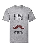 ricetta fregnacce alla sabinese  Social Crazy T-Shirt Uomo Cotone Basic Super vestibilità Top qualità - di Birra E di FREGNA Il Baffo S\' IMPREGNA - Divertente Humor Made in Italy (L, Grigio)