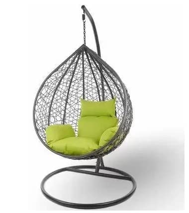 Bhairav Store Swing Chair with Stand & Cushion & Hook Outdoor Indoor (Stand Basket Cushion)