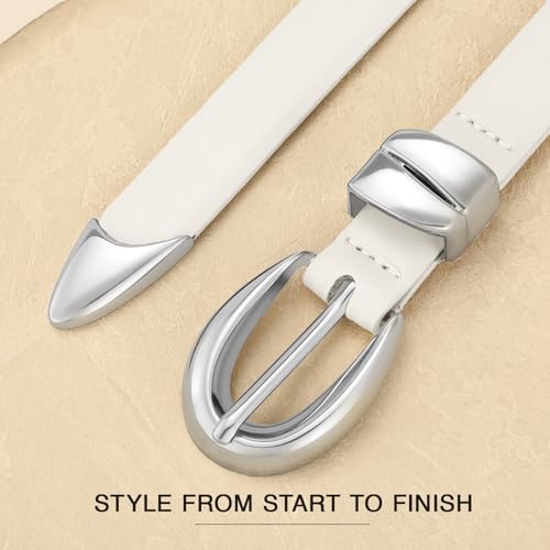 Women Skinny Leather Belt for Jeans Pants Dresses Fashion Ladies Waist Belt with Gold Buckle2